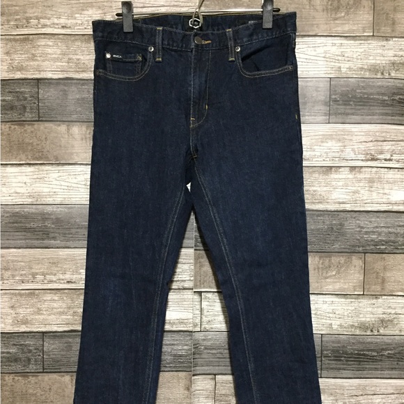 RVCA Hexed Slim Jeans Men’s 32x30 Dark Wash Blue Denim - Picture 5 of 11